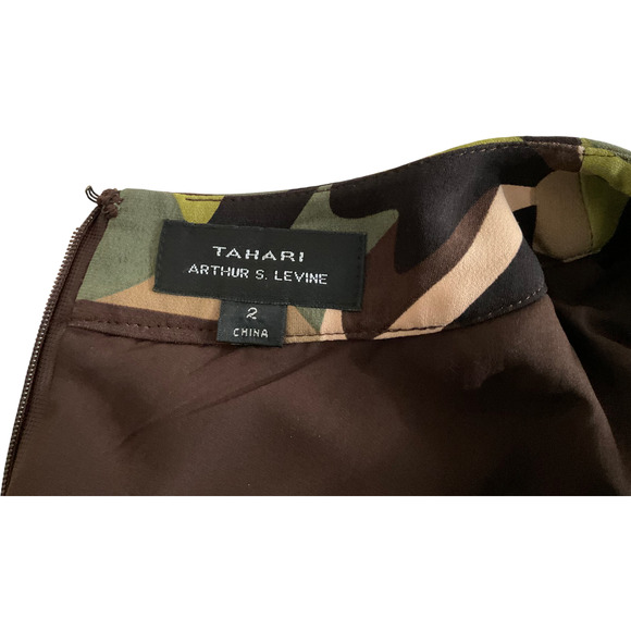 Tahari Women's Dress Size 2 Sleeveless Multicolor Abstract Pattern Cotton Blend - Picture 8 of 12